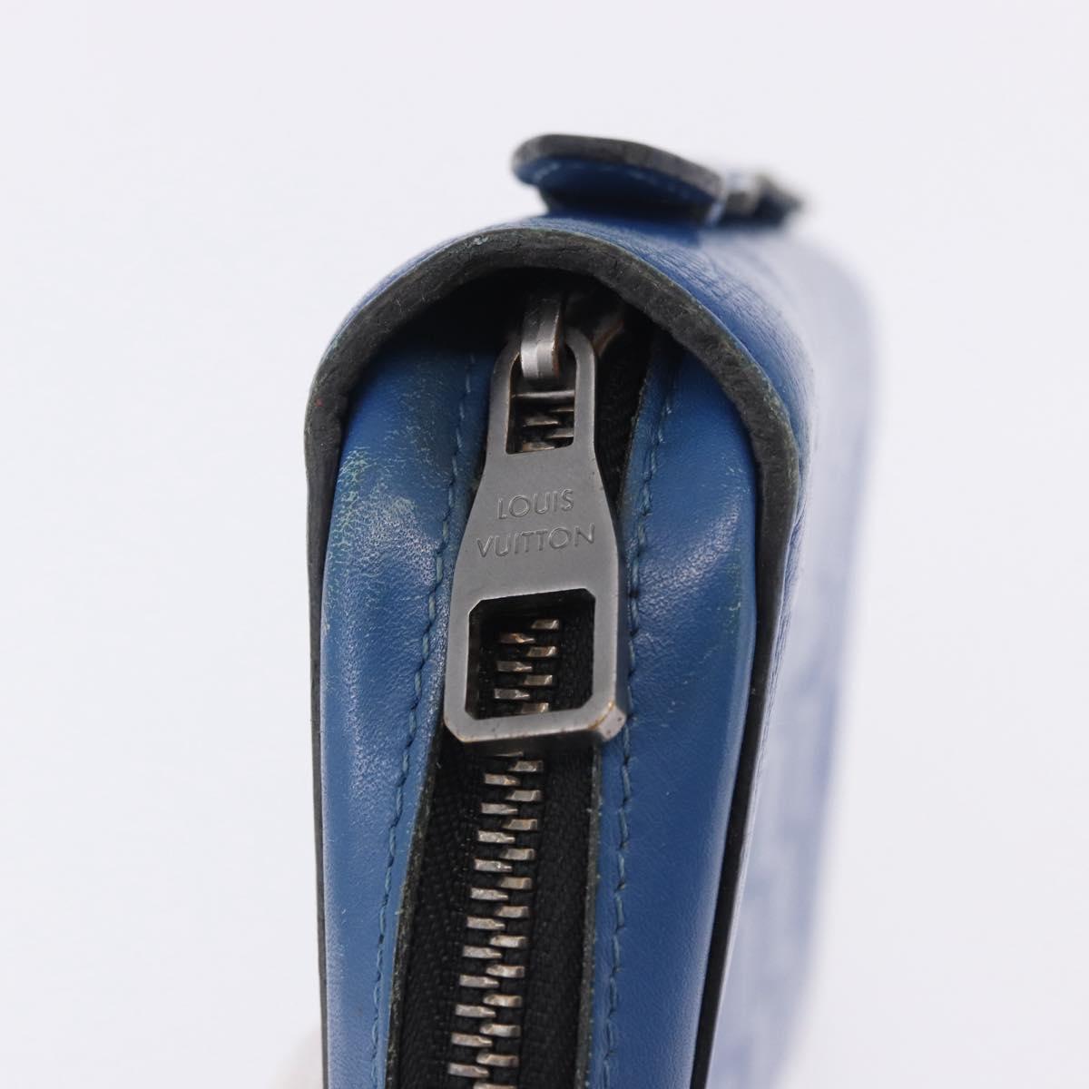 LOUIS VUITTON Damier Infini Zippy XL Travel Case Blue N60079 LV Auth BA15157