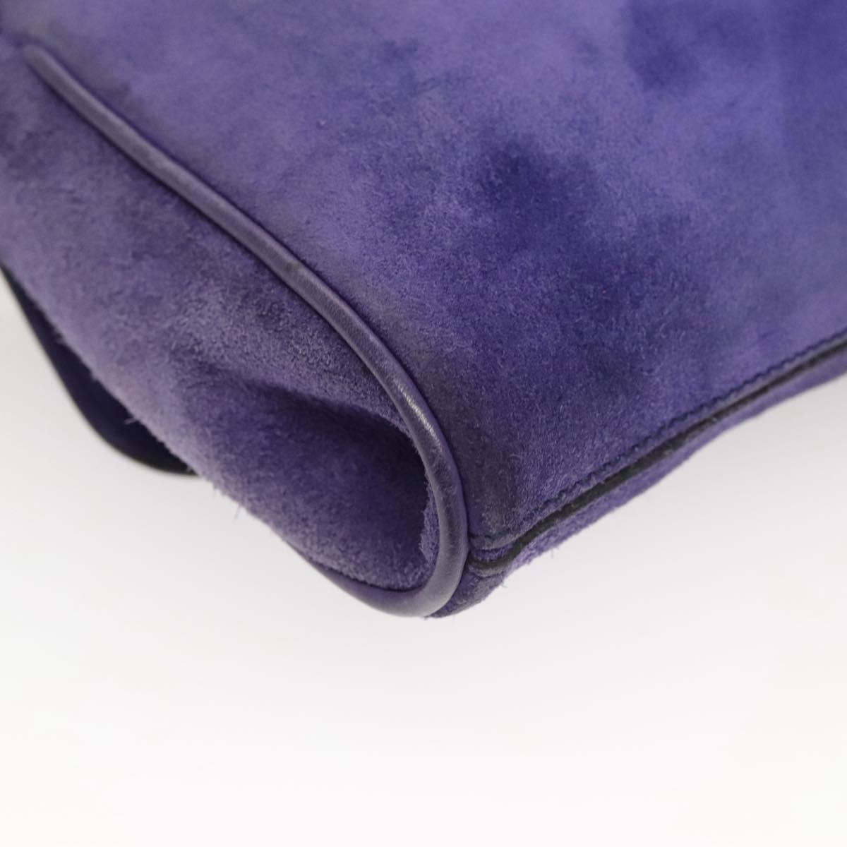 CELINE Chain Shoulder Bag Suede Purple Auth BA1516