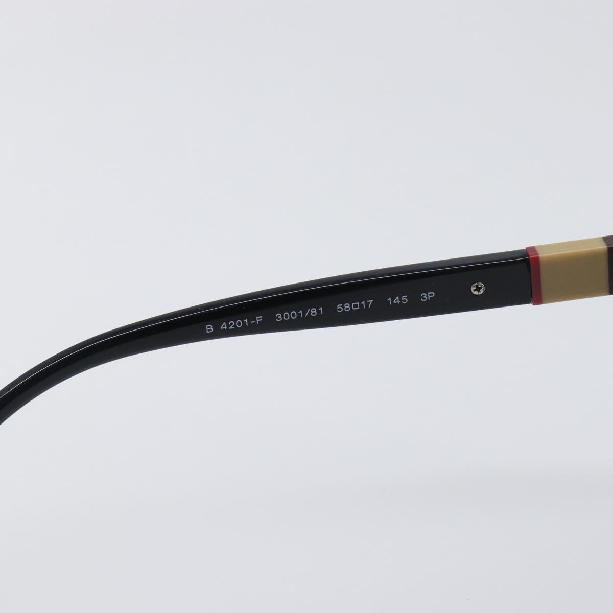 BURBERRY Nova Check Sunglasses plastic Black Auth BA15180