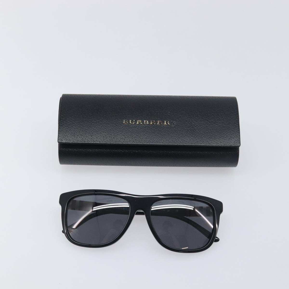 BURBERRY Nova Check Sunglasses plastic Black Auth BA15180