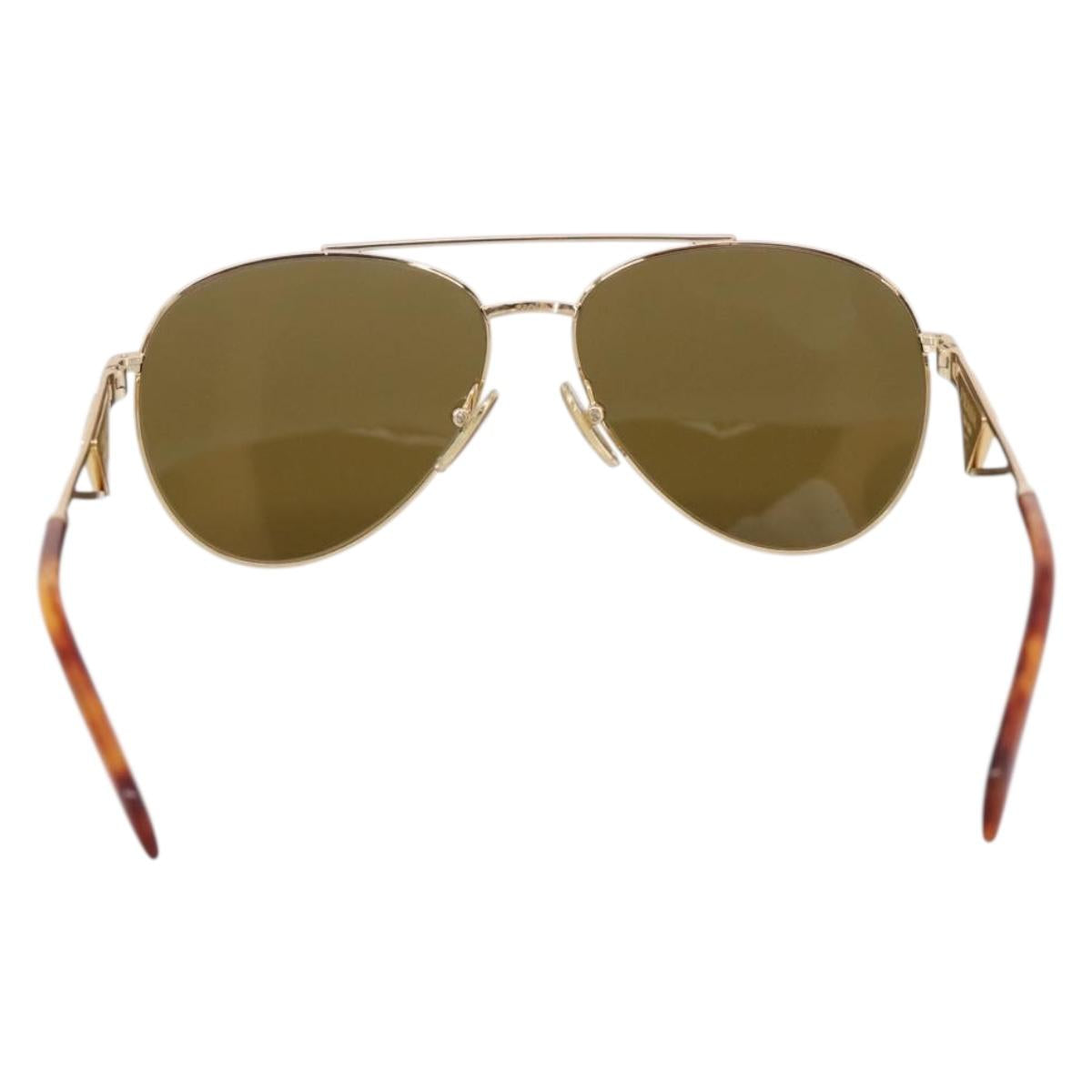 PRADA Sunglasses metal Brown Auth BA15182M