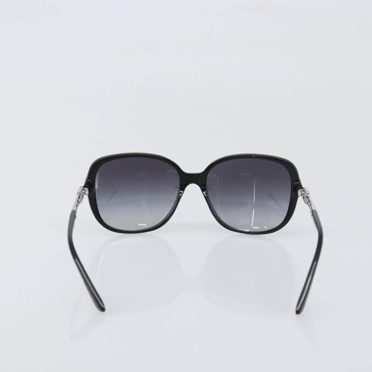 BVLGARI Sunglasses Plastic Black Silver Auth BA15183