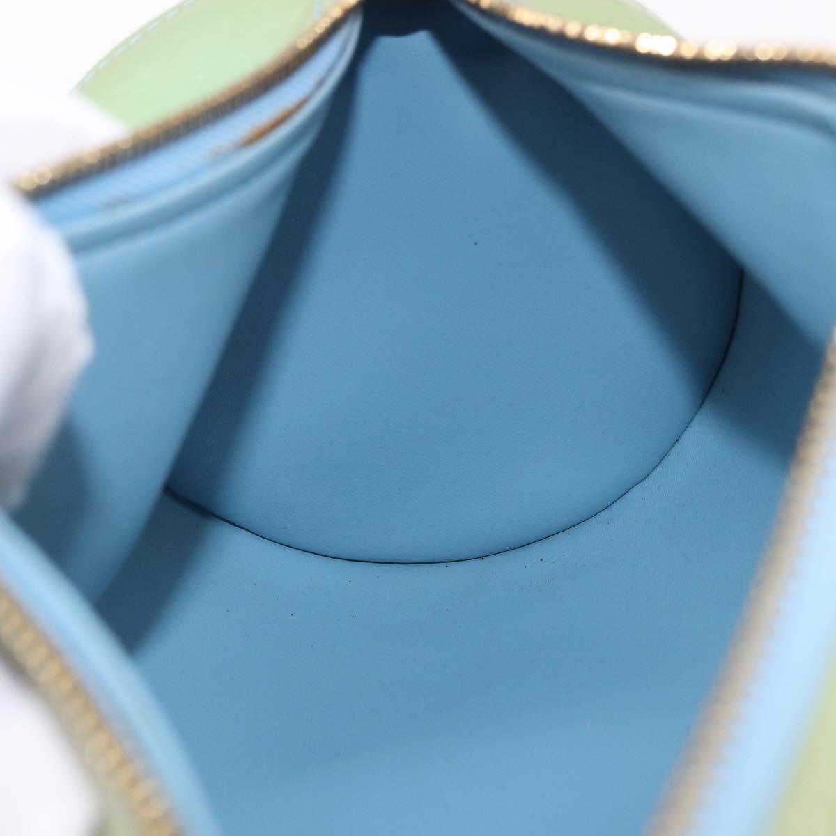 LOUIS VUITTON Monogram Vernis Bedford Hand Bag Baby Blue M91007 LV Auth BA15190A