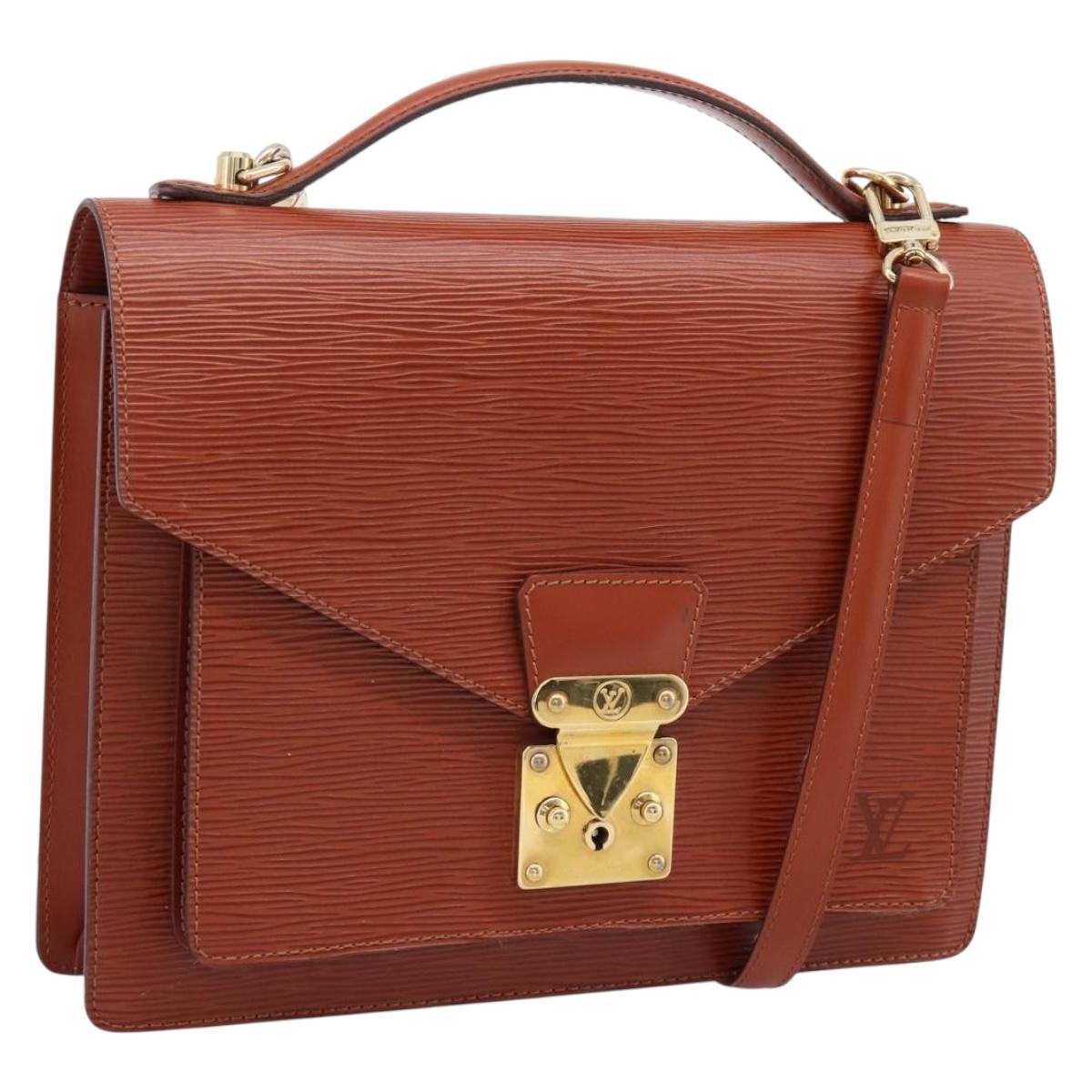 LOUIS VUITTON Epi Monceau 28 Hand Bag Brown M52123 LV Auth BA15191