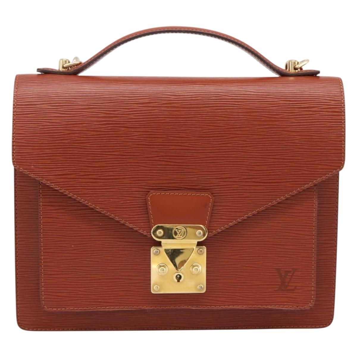LOUIS VUITTON Epi Monceau 28 Hand Bag Brown M52123 LV Auth BA15191