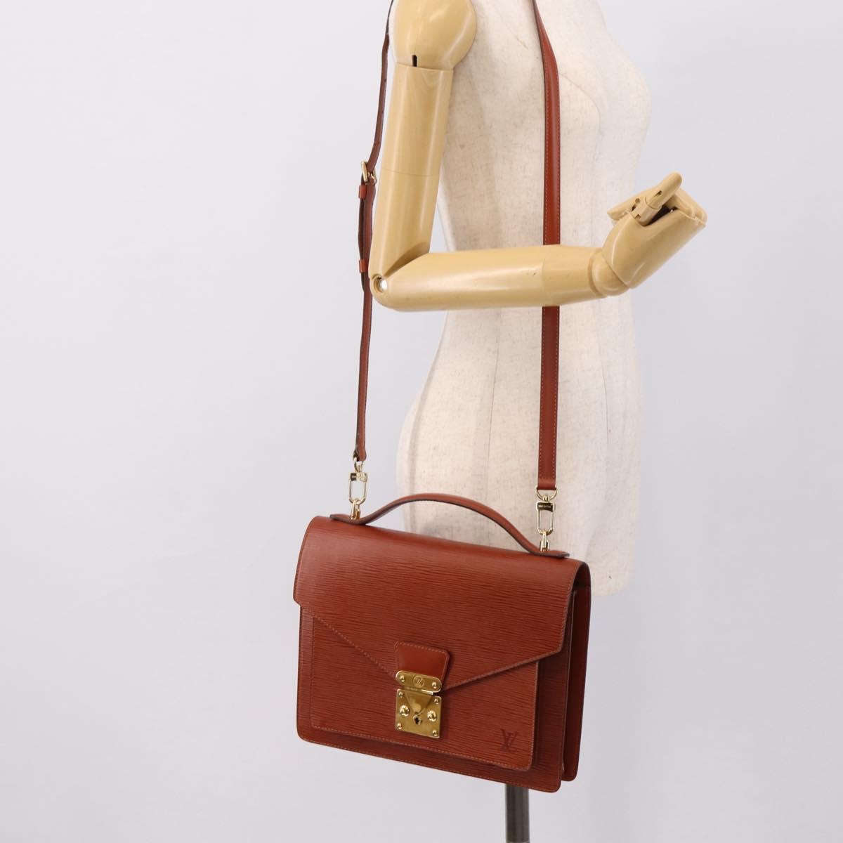 LOUIS VUITTON Epi Monceau 28 Hand Bag Brown M52123 LV Auth BA15191
