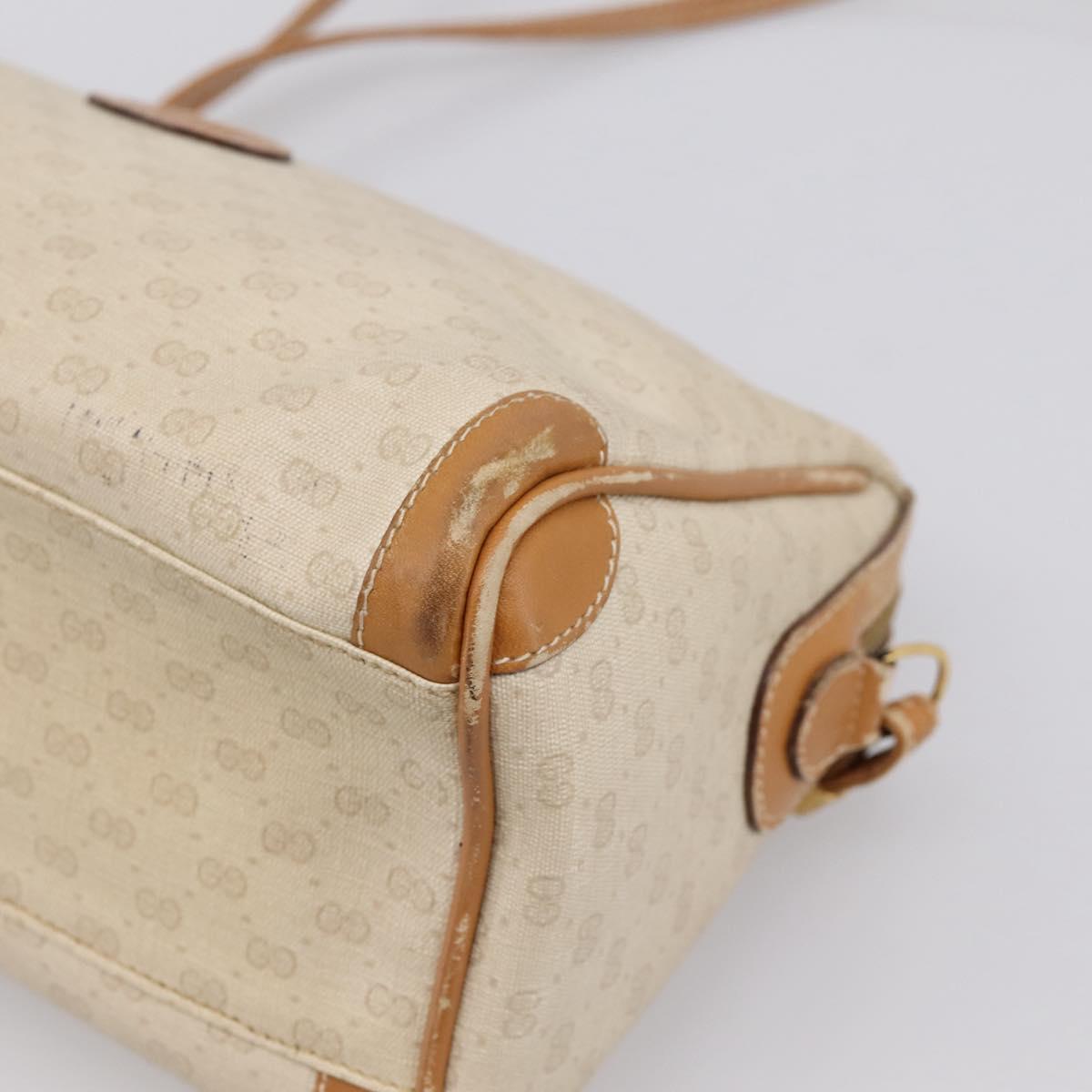 GUCCI Micro GG Supreme Shoulder Bag PVC Ivory Gold 007 32 0042 Auth BA15195