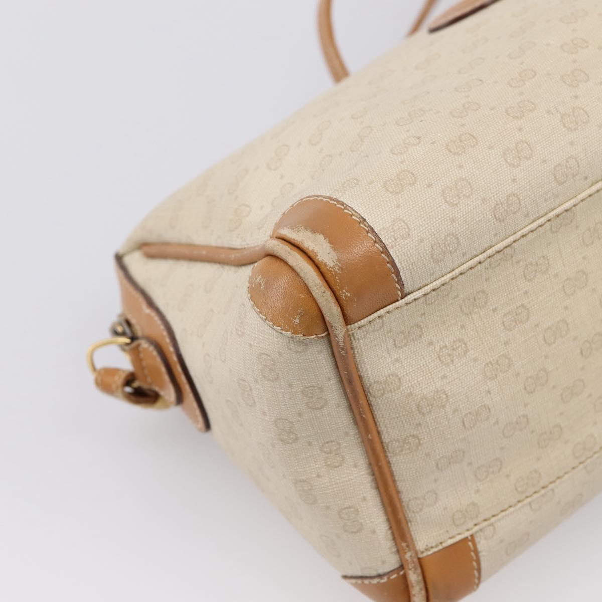 GUCCI Micro GG Supreme Shoulder Bag PVC Ivory Gold 007 32 0042 Auth BA15195