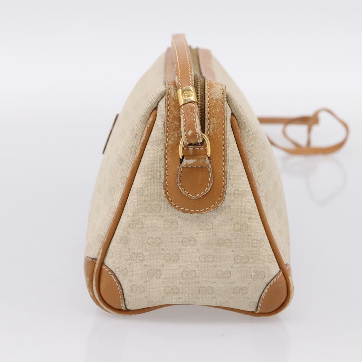 GUCCI Micro GG Supreme Shoulder Bag PVC Ivory Gold 007 32 0042 Auth BA15195