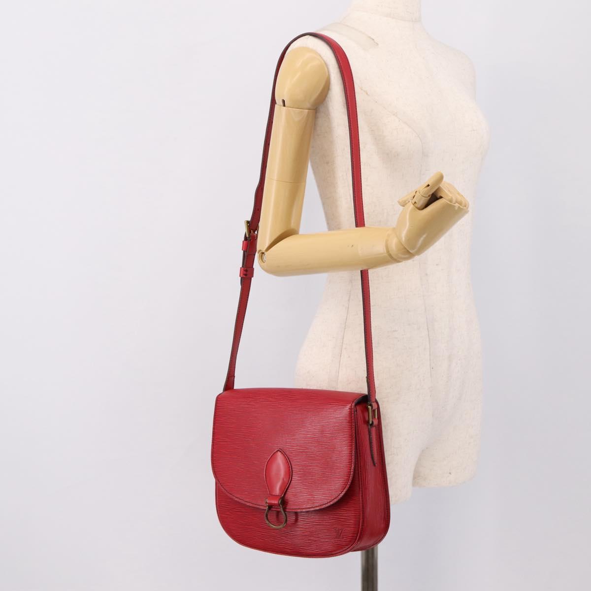 LOUIS VUITTON Epi Saint Cloud GM Shoulder Bag Red M52197 LV Auth BA15197