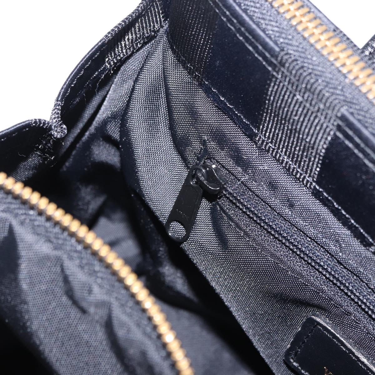 VALENTINO Hand Bag Nylon Black Gold Auth BA15199