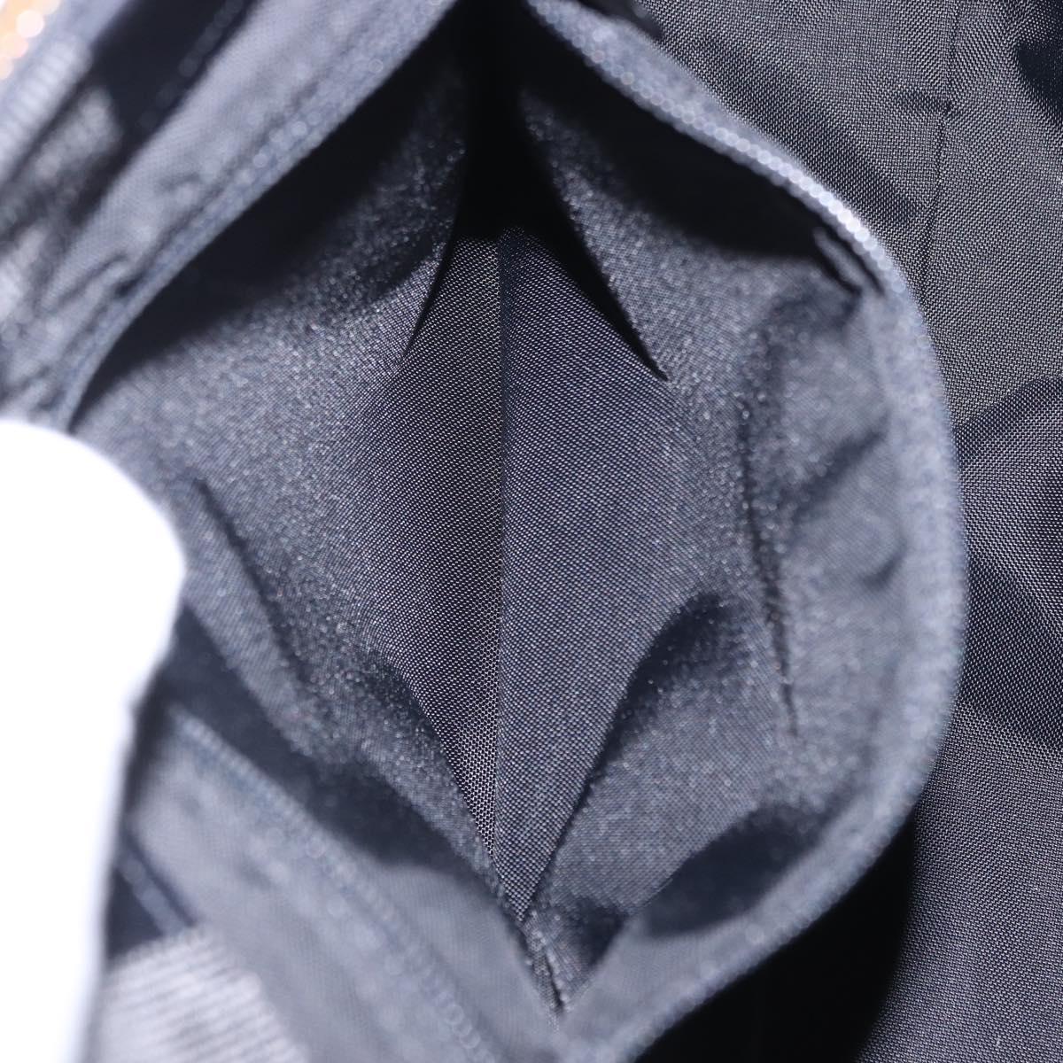 VALENTINO Hand Bag Nylon Black Gold Auth BA15199
