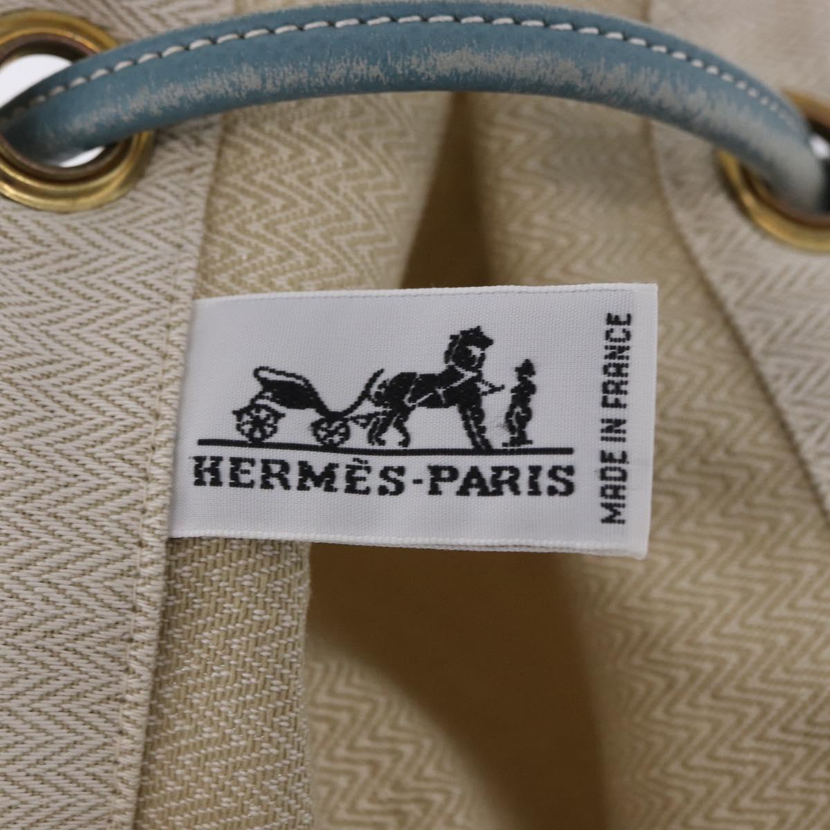 HERMES Aline GM Shoulder Bag cotton Beige Gold Auth BA15206
