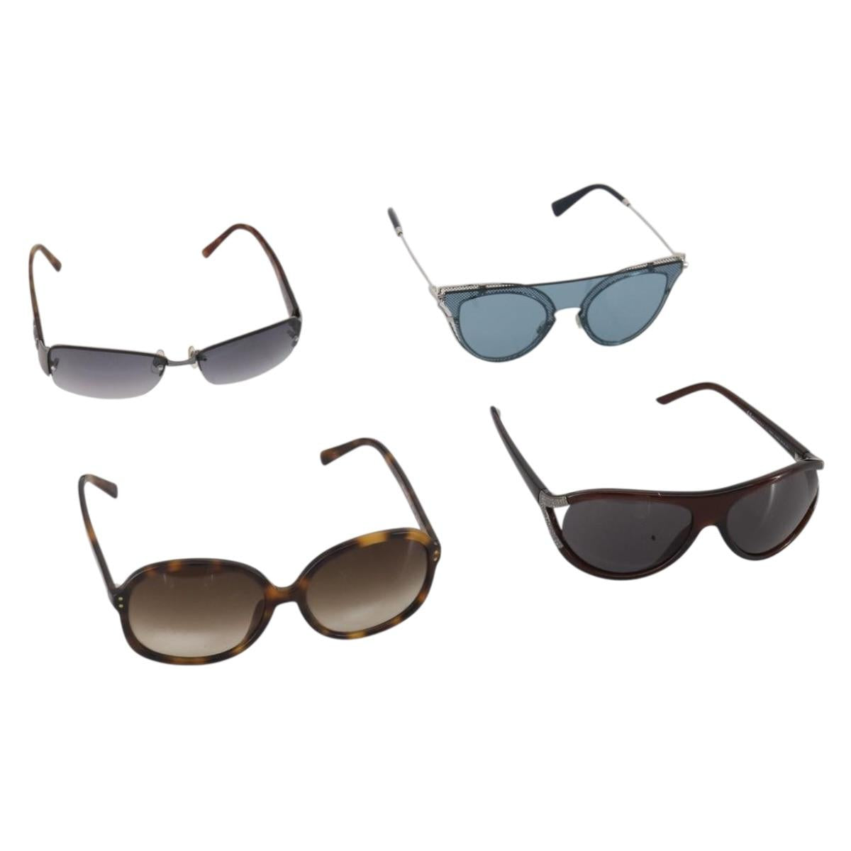 VALENTINO Celine Salvatore Ferragamo Sunglasses plastic 4 Set Black Auth BA15214