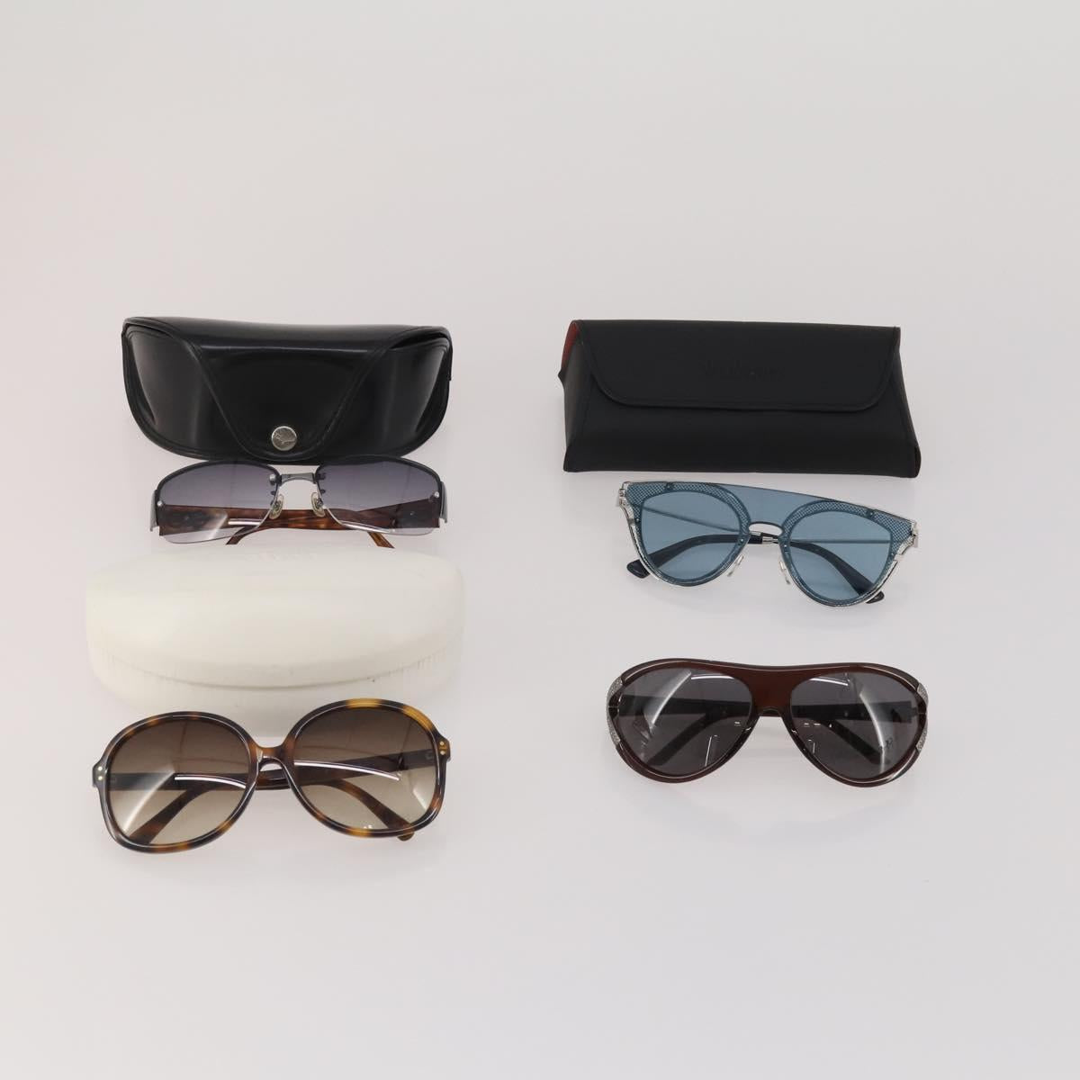 VALENTINO Celine Salvatore Ferragamo Sunglasses plastic 4 Set Black Auth BA15214