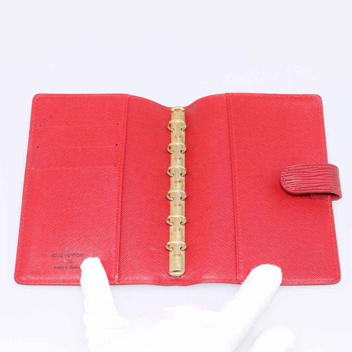 LOUIS VUITTON Epi Agenda PM Day Planner Cover Red R20057 LV Auth BA15221