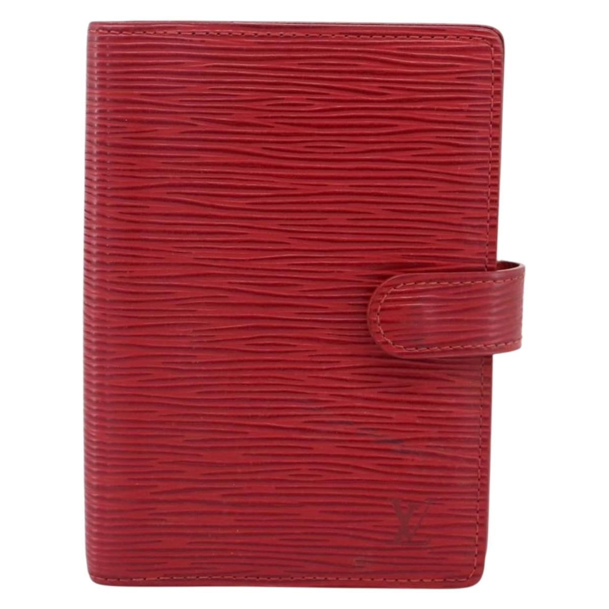 LOUIS VUITTON Epi Agenda PM Day Planner Cover Red R20057 LV Auth BA15221