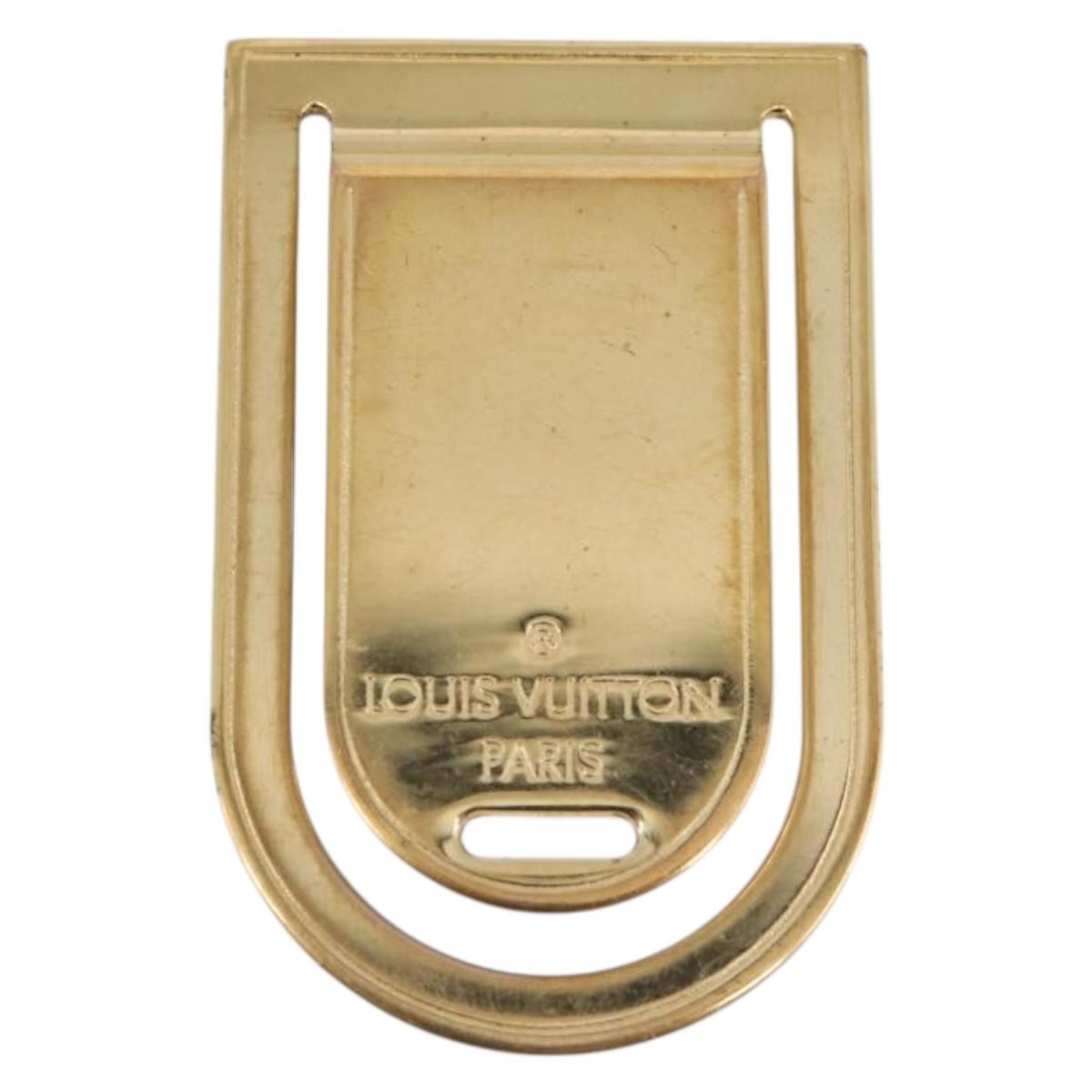 LOUIS VUITTON Pansavie Porto Address Money Clip metal Gold M64690 Auth BA15222