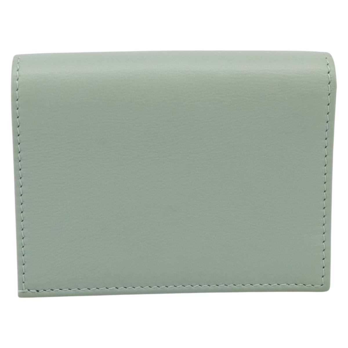 GUCCI GG Marmont Bifold Wallet Leather Green 790055 Auth BA15223M