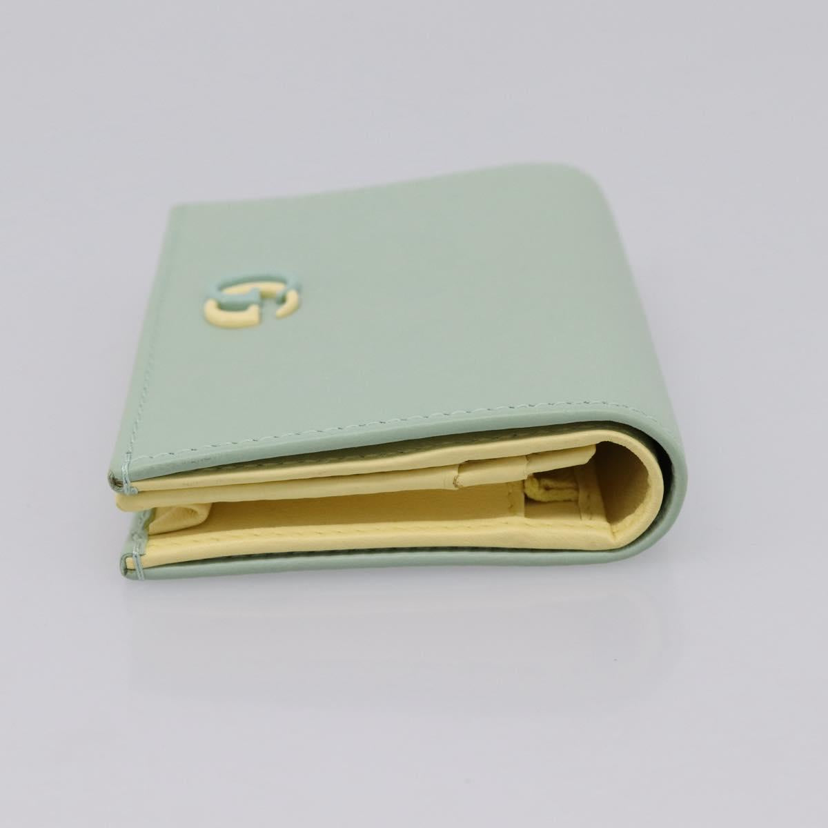 GUCCI GG Marmont Bifold Wallet Leather Green 790055 Auth BA15223M