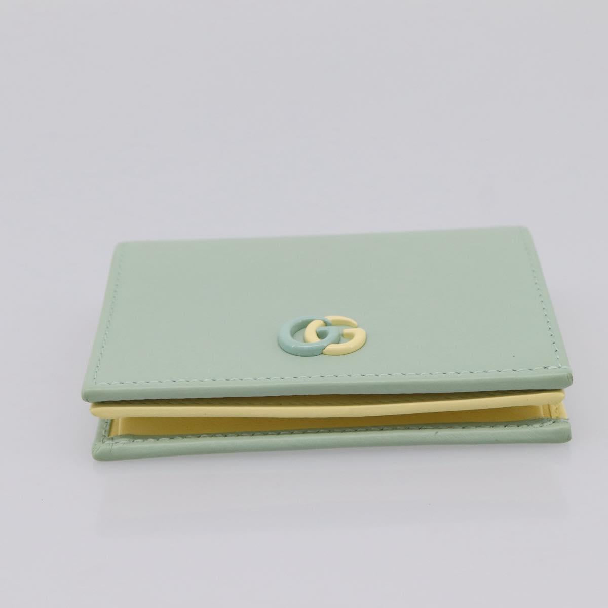 GUCCI GG Marmont Bifold Wallet Leather Green 790055 Auth BA15223M