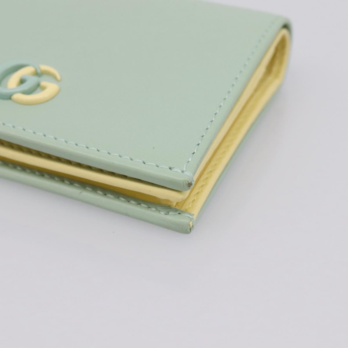 GUCCI GG Marmont Bifold Wallet Leather Green 790055 Auth BA15223M