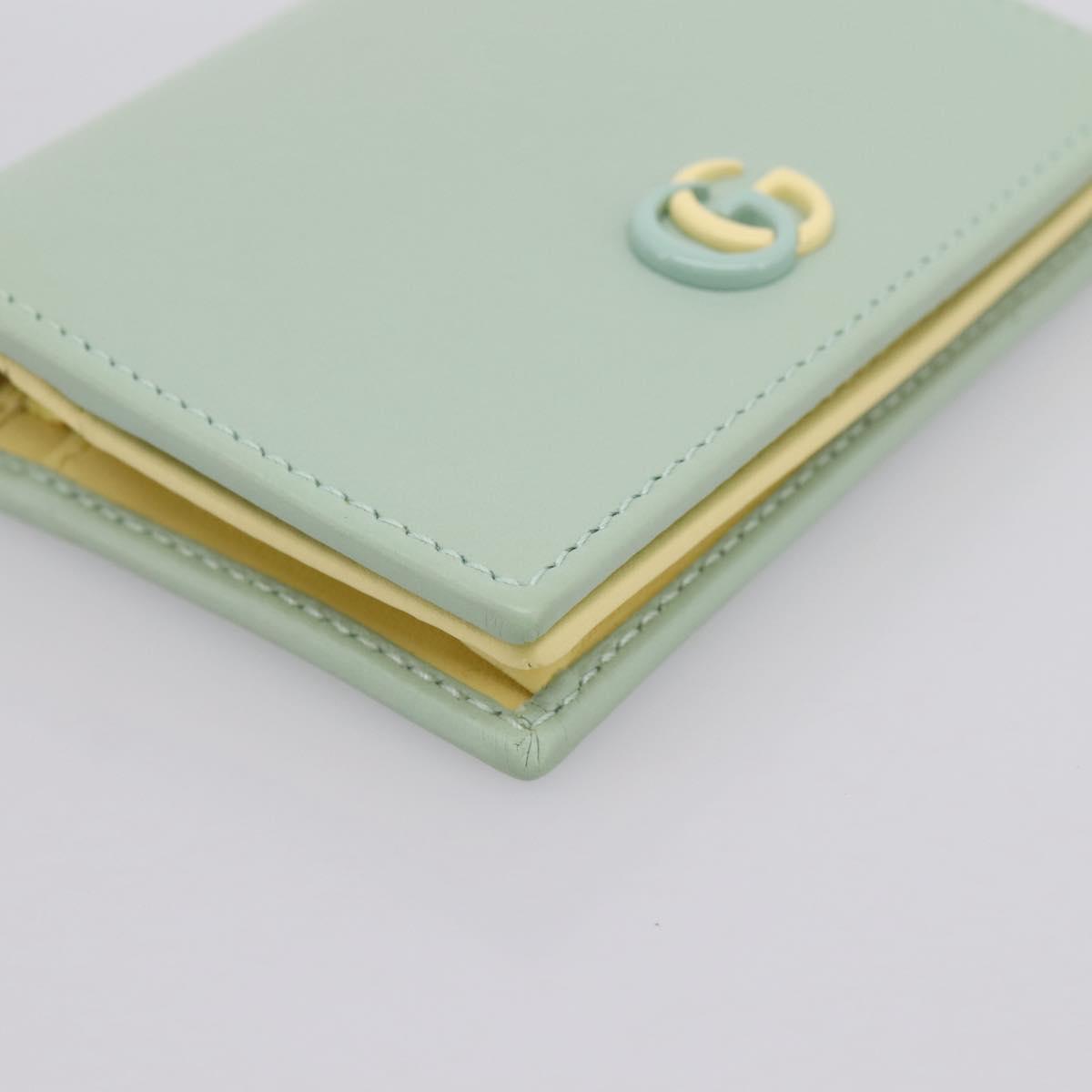 GUCCI GG Marmont Bifold Wallet Leather Green 790055 Auth BA15223M
