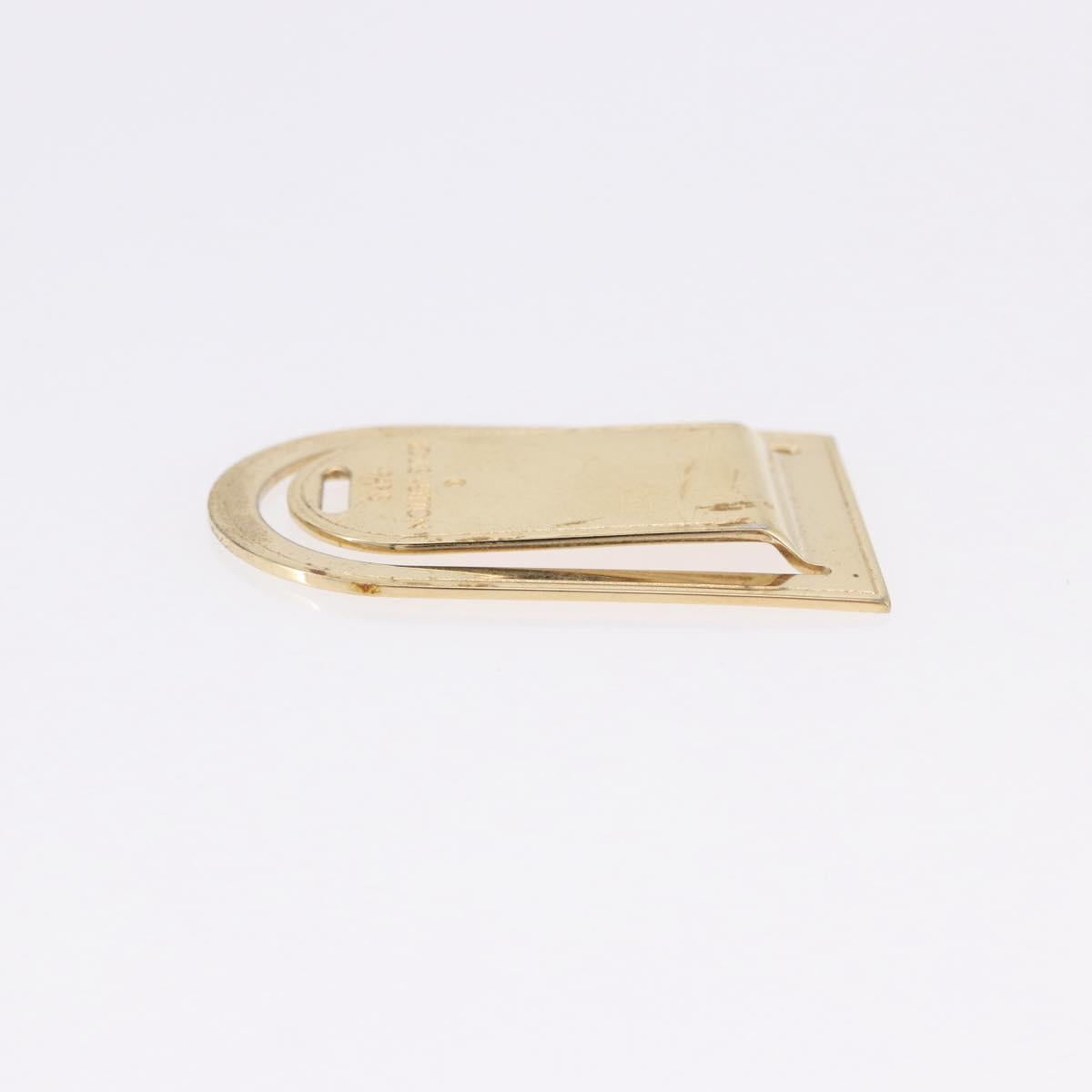 LOUIS VUITTON Pansavie Porto Address Money Clip metal Gold M64690 Auth BA15226