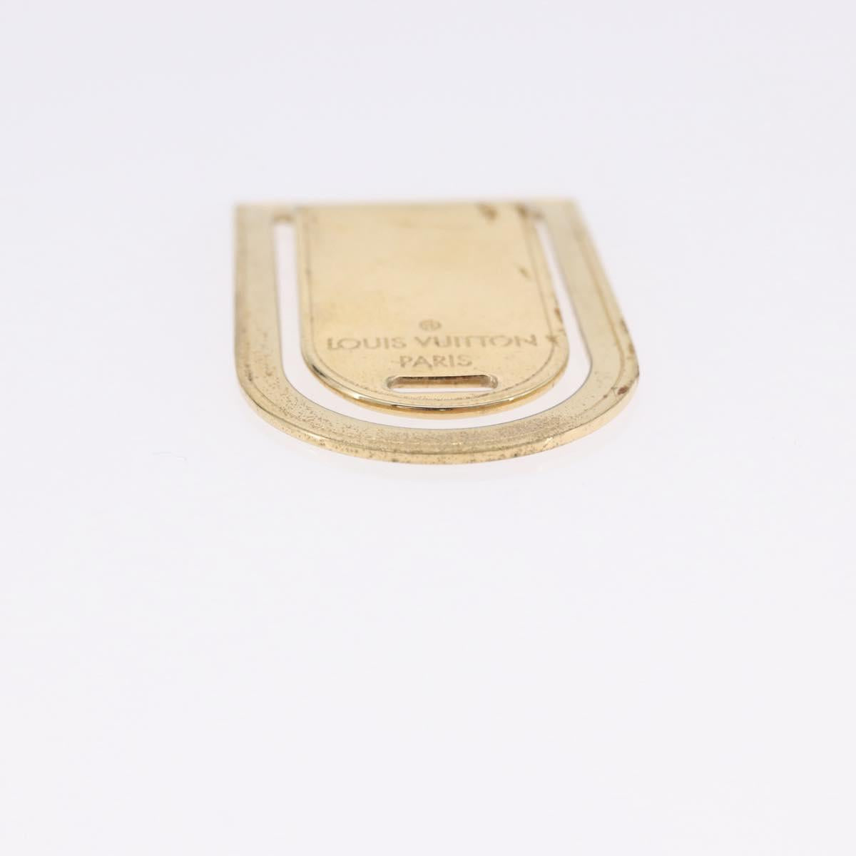 LOUIS VUITTON Pansavie Porto Address Money Clip metal Gold M64690 Auth BA15226