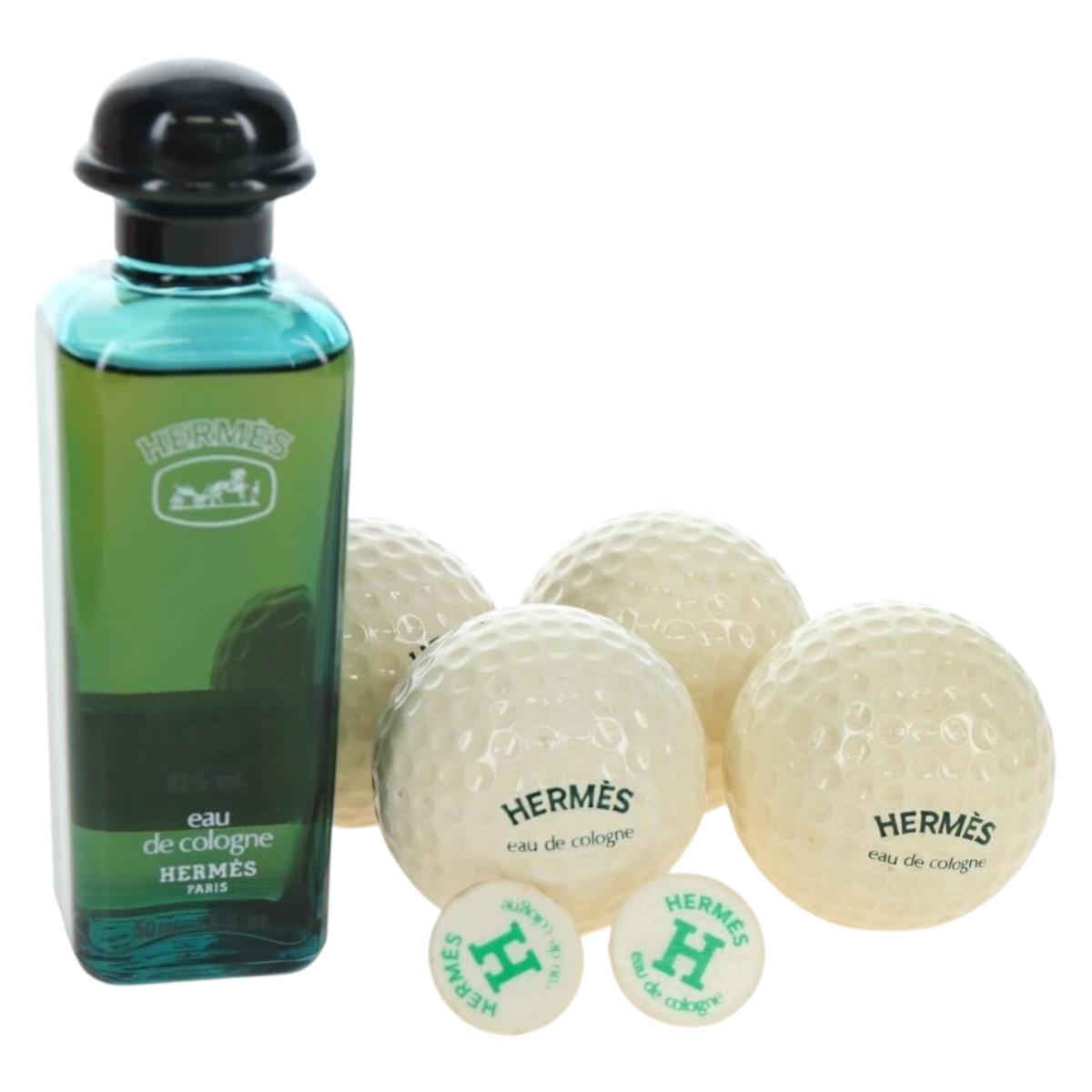 HERMES Eau de Cologne Golf Set perfume Leather White Auth BA15228V