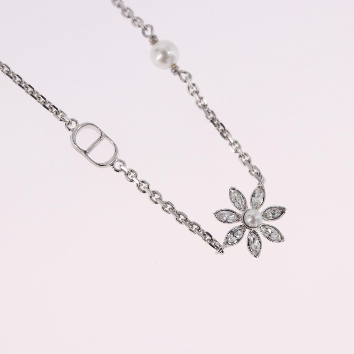 Christian Dior Necklace metal Silver Auth BA15231M