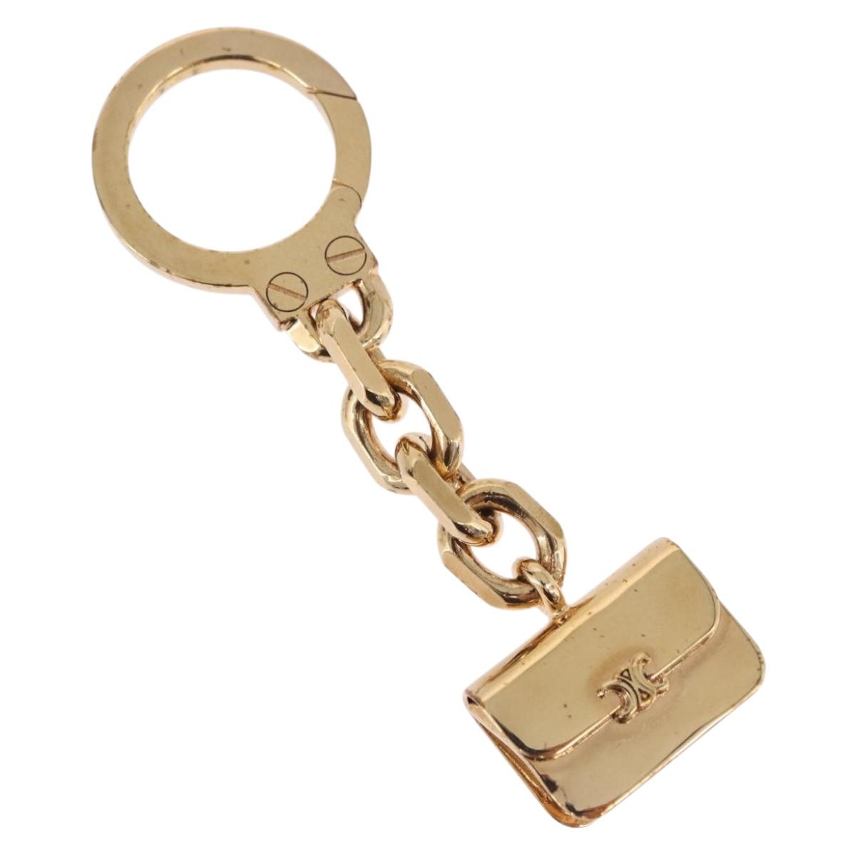CELINE Triomphe Bag Charm metal Gold Auth BA15233V