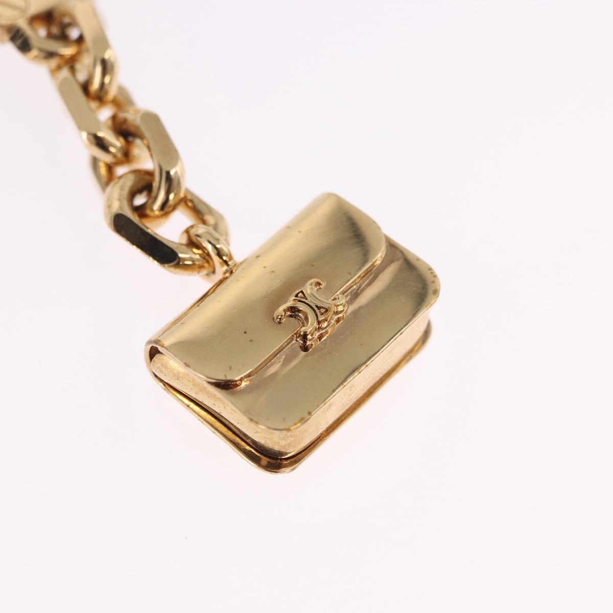 CELINE Triomphe Bag Charm metal Gold Auth BA15233V