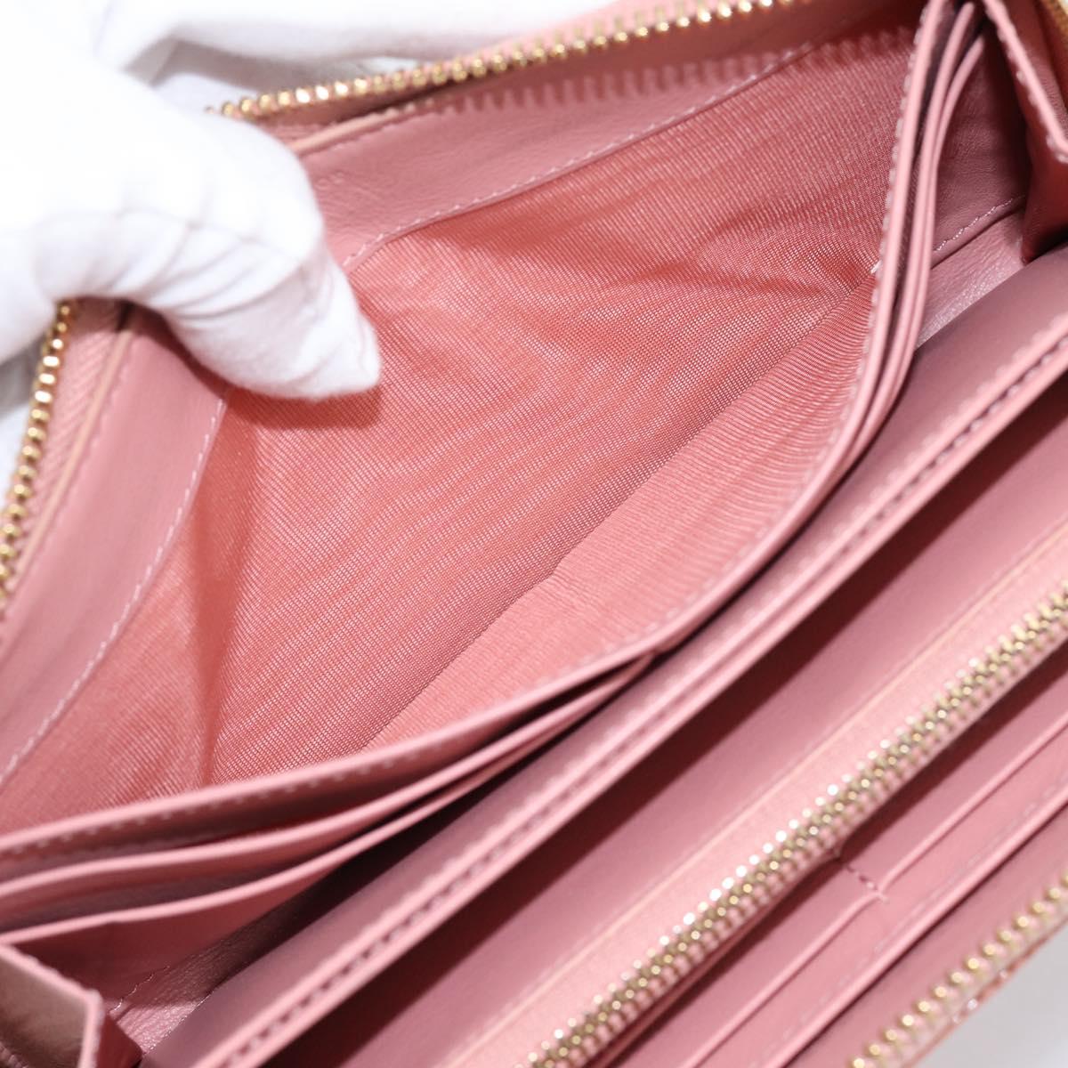 Christian Dior Lady Dior Long Wallet Patent leather Pink Auth BA15236V