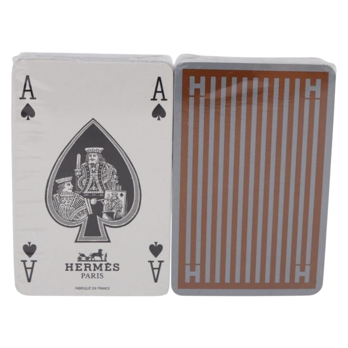 HERMES Playing Cards paper Silver Auth BA15237V