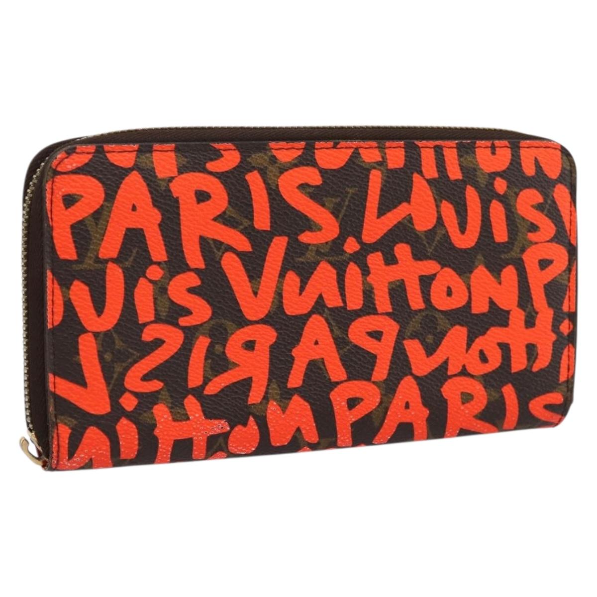 LOUIS VUITTON Monogram Graffiti Zippy Long Wallet Orange M93711 LV Auth BA15238