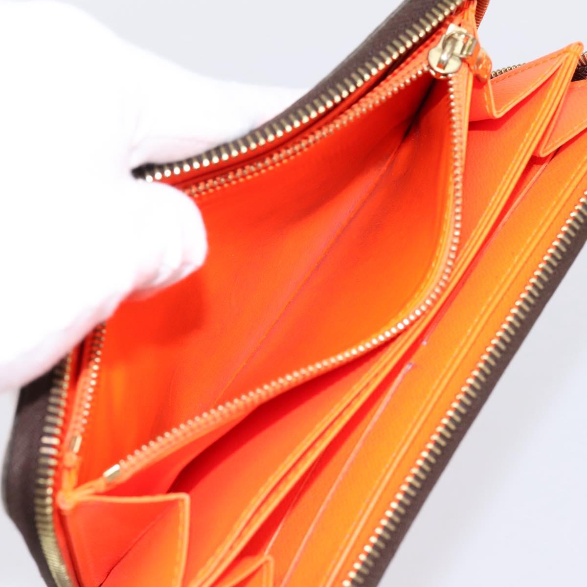 LOUIS VUITTON Monogram Graffiti Zippy Long Wallet Orange M93711 LV Auth BA15238