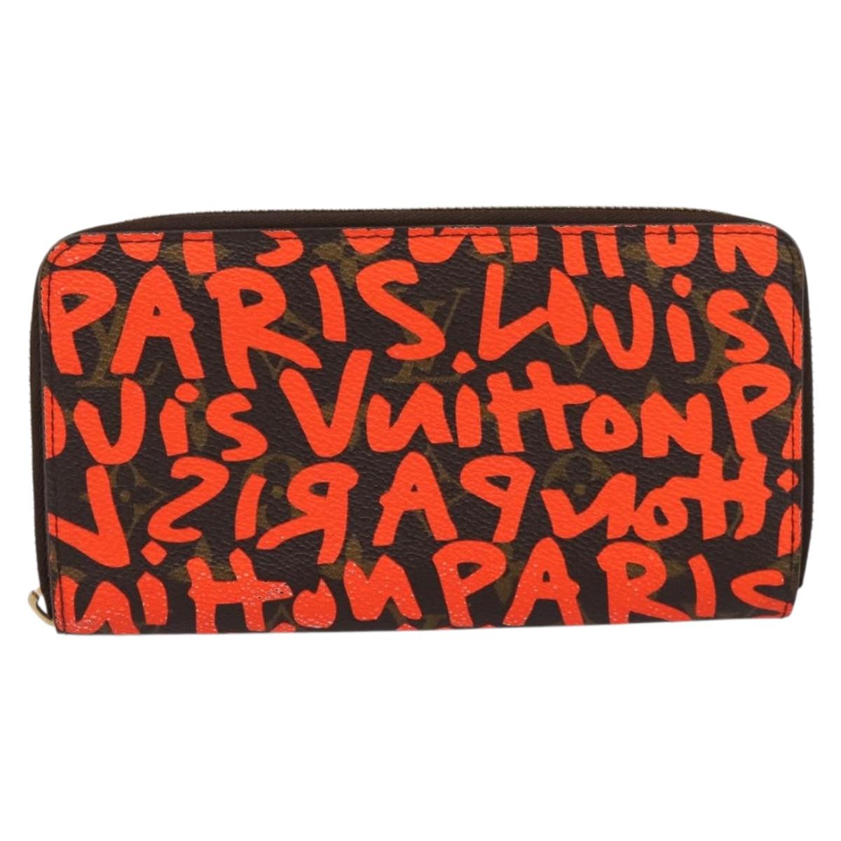 LOUIS VUITTON Monogram Graffiti Zippy Long Wallet Orange M93711 LV Auth BA15238