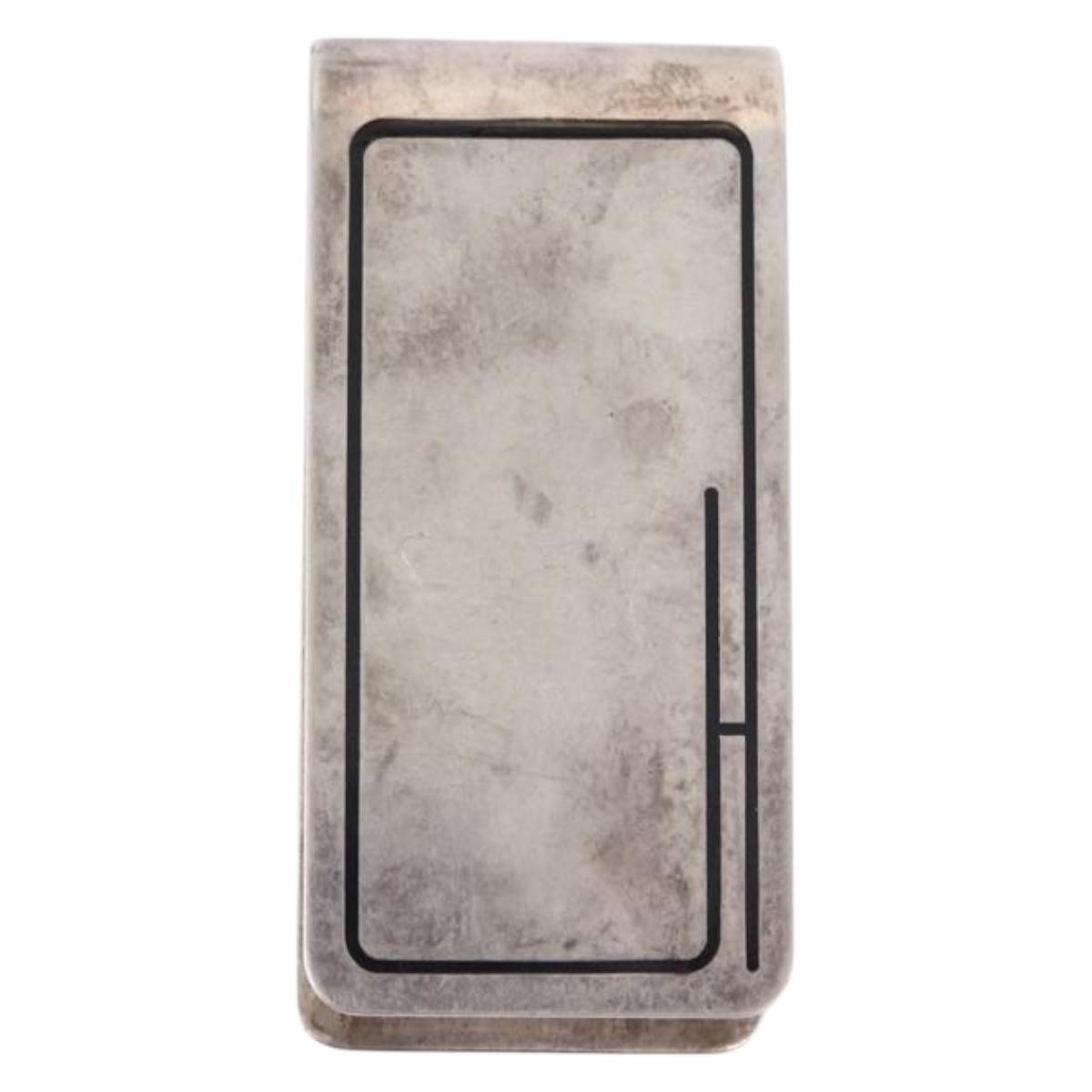 HERMES Money Clip Ag925 Silver Auth BA15239