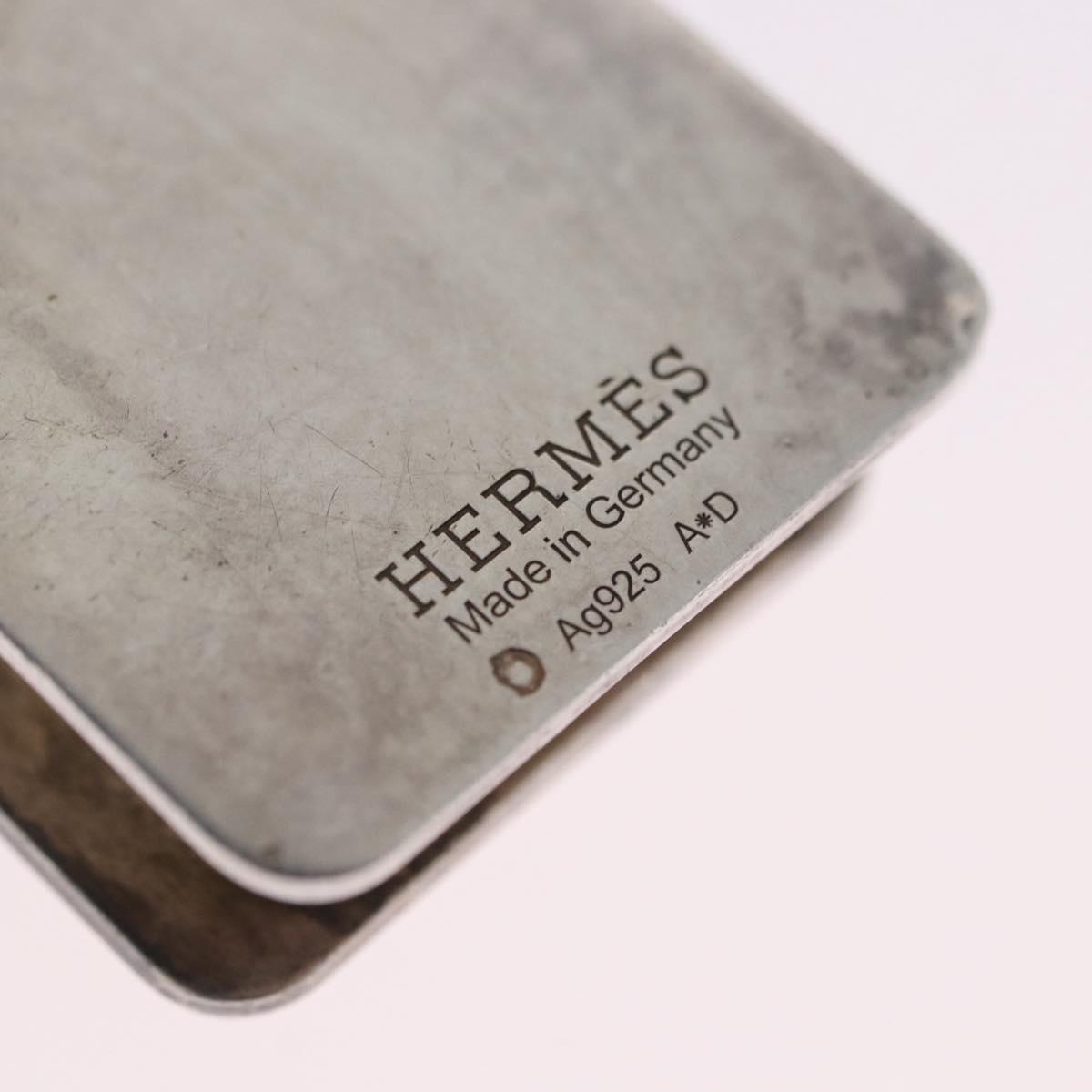 HERMES Money Clip Ag925 Silver Auth BA15239