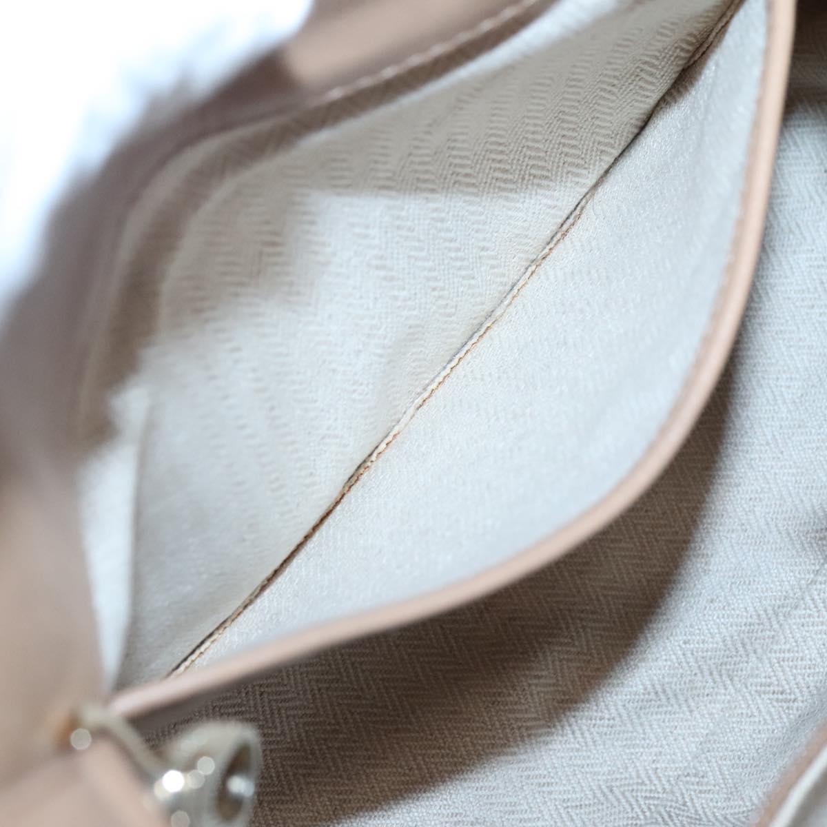 BVLGARI Chandra Hand Bag Canvas Beige Auth BA1524