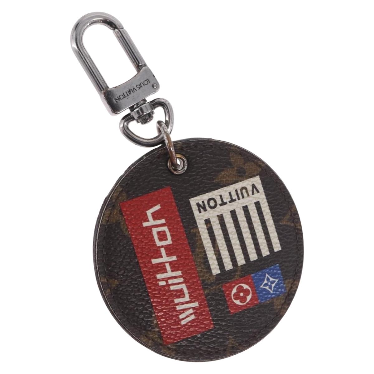LOUIS VUITTON Monogram Porte Cles Round Monogram Logo Charm M68300 Auth BA15242