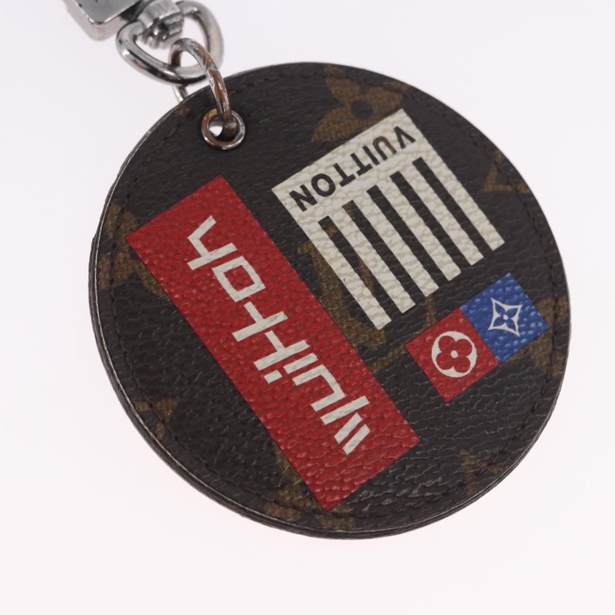 LOUIS VUITTON Monogram Porte Cles Round Monogram Logo Charm M68300 Auth BA15242
