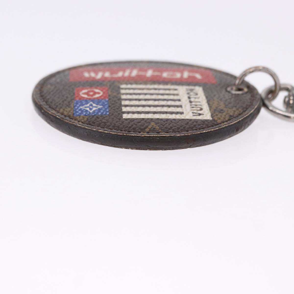 LOUIS VUITTON Monogram Porte Cles Round Monogram Logo Charm M68300 Auth BA15242