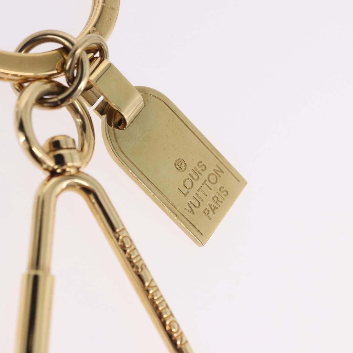 LOUIS VUITTON Porte Cles Mini Travel Key Holder metal Gold M65996 Auth BA15244V