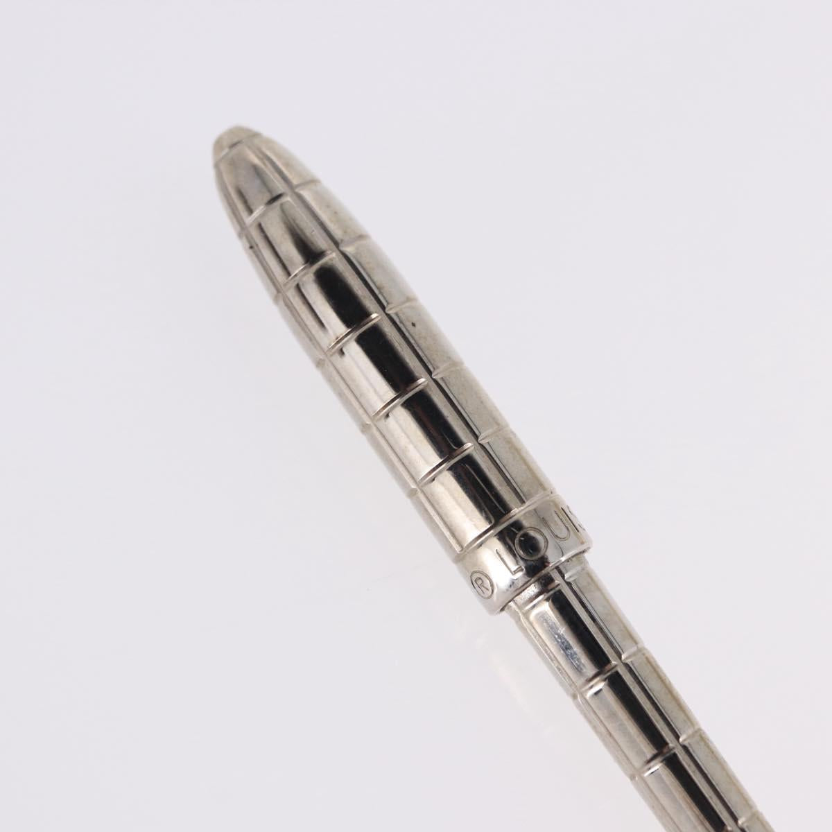 LOUIS VUITTON Styro Agenda Ballpoint Pen metal Silver LV Auth BA15245