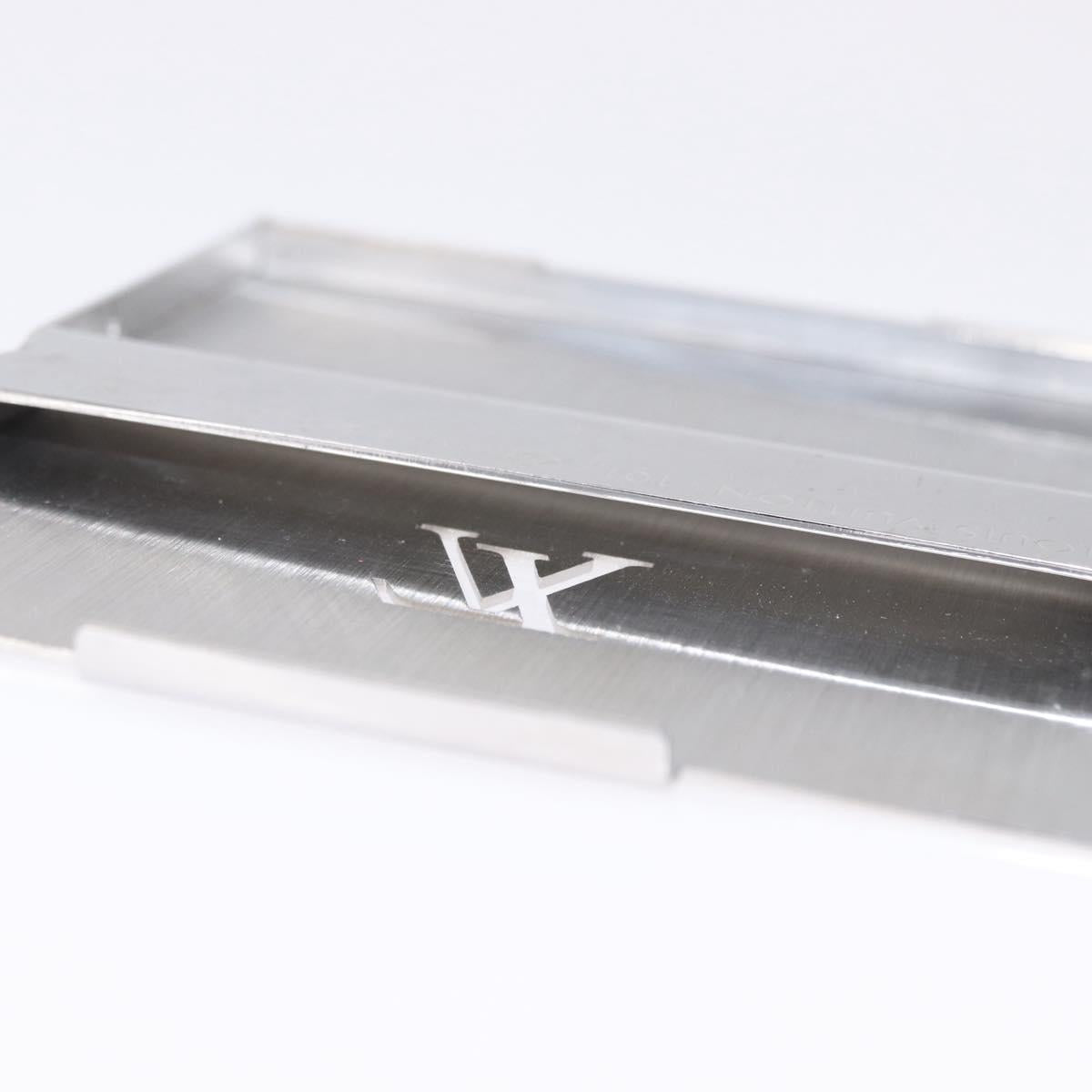 LOUIS VUITTON Porte Cartes Champs Elysees Card Case Silver M65227 Auth BA15246