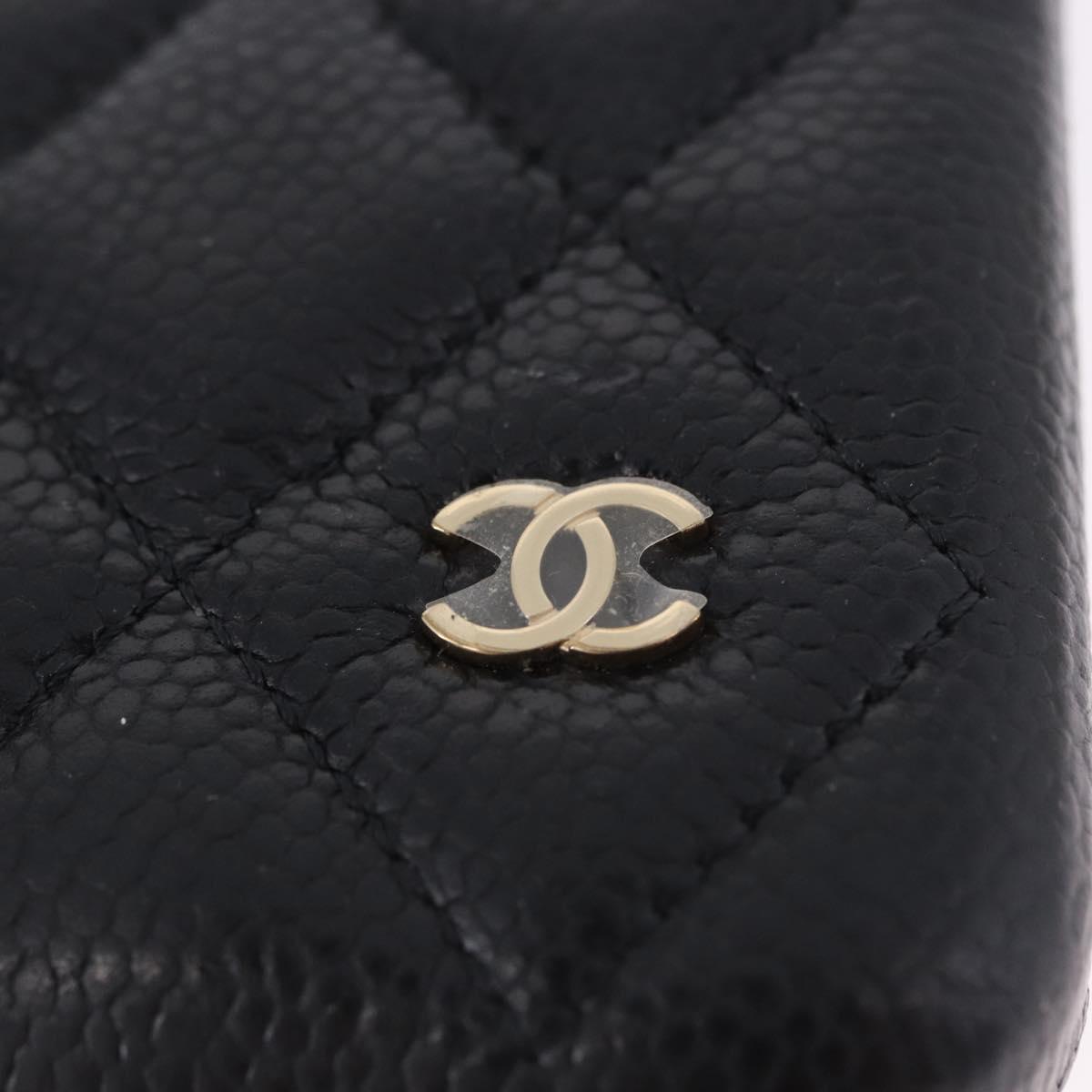 CHANEL iPhone11 iPhone Case Caviar Skin Black CC Auth BA15247V