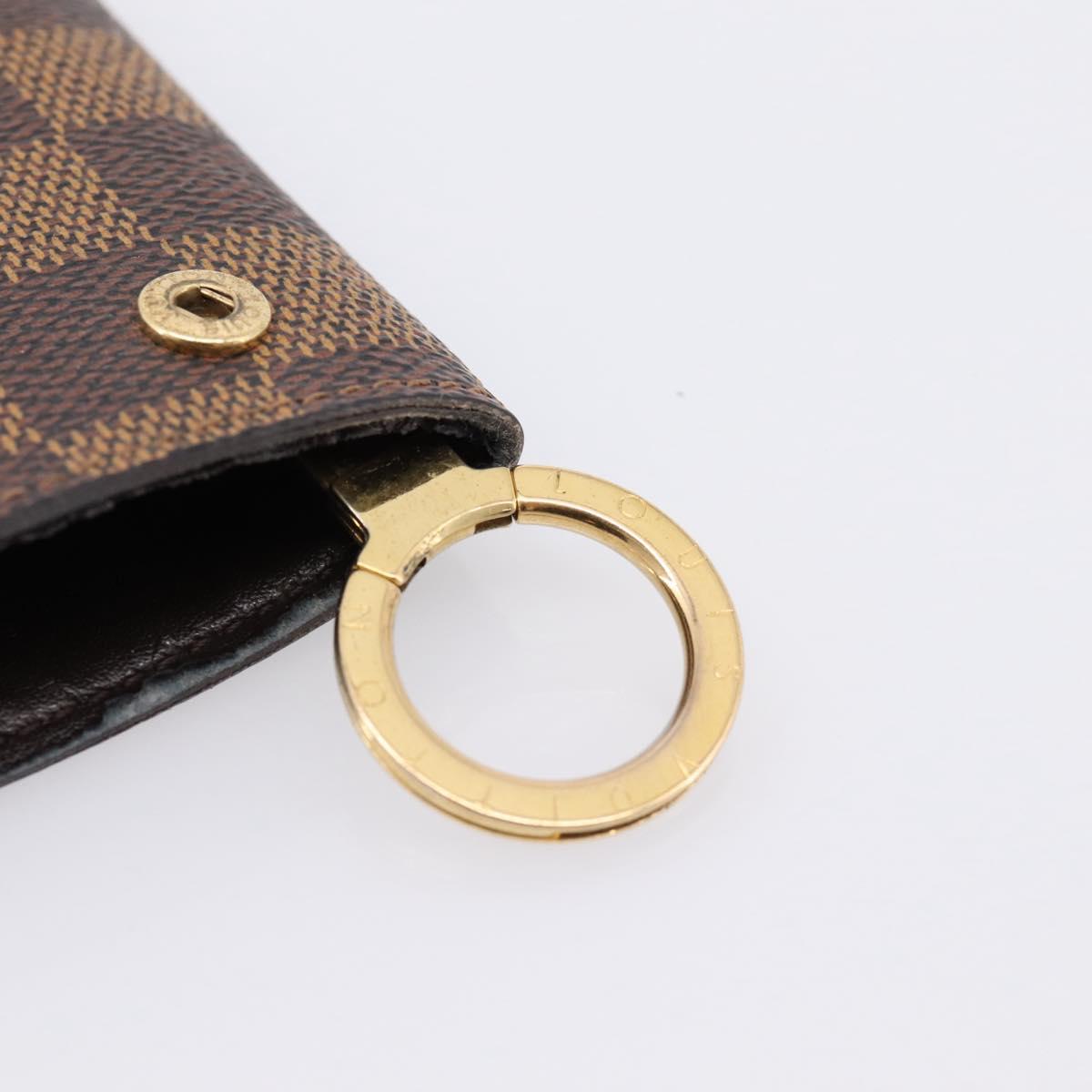 LOUIS VUITTON Damier Ebene Clochette GM Key Case N42240 LV Auth BA15251