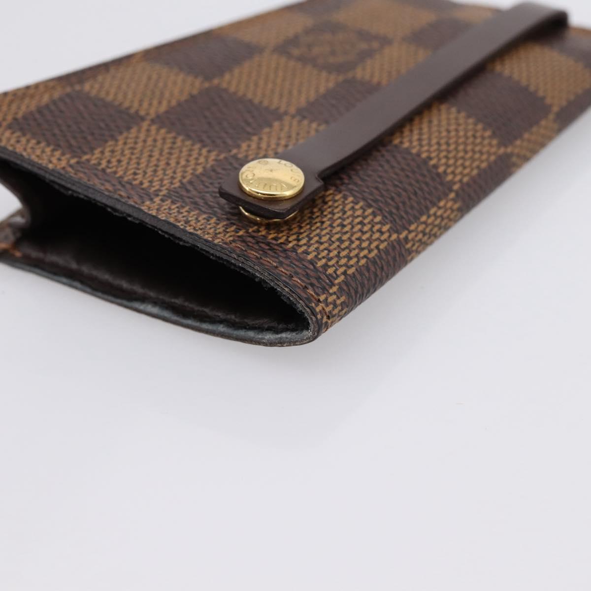 LOUIS VUITTON Damier Ebene Clochette GM Key Case N42240 LV Auth BA15251